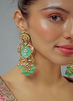 Vivinia by Vidhi Mehra Gold Plated Pastel Stone And Kundan EarringsFabilicious Fashion