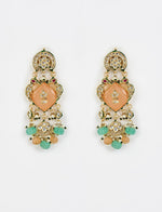 Vivinia by Vidhi Mehra Gold Plated Pastel Stone Pearl And Kundan EarringsFabilicious Fashion