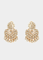 Vivinia by Vidhi Mehra Gold Plated Pearl And Stone Chandelier EarringsFabilicious Fashion
