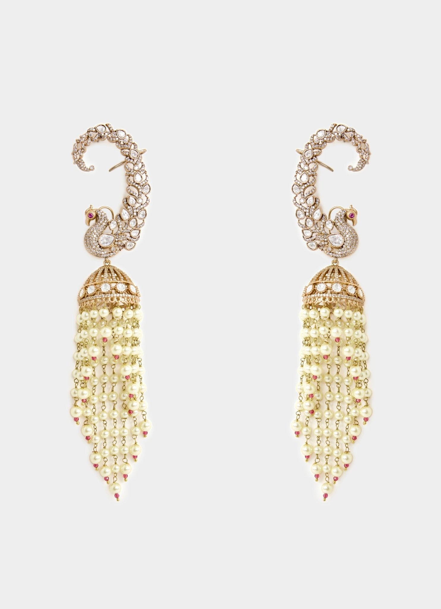 Vivinia by Vidhi Mehra Gold Plated Pearl Drop Chandelier EarringsFabilicious Fashion