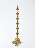 Vivinia by Vidhi Mehra Gold Plated Red And Green Beaded Kundan Matha PattiFabilicious Fashion