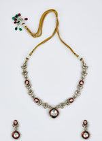 Vivinia by Vidhi Mehra Gold Plated Red Meenakari And Kundan Short Necklace SetFabilicious Fashion