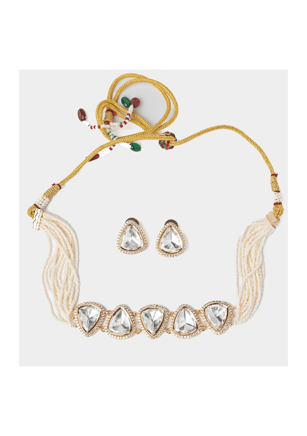 Vivinia by Vidhi Mehra Gold Plated White Kundan And Polki Choker Necklace SetFabilicious Fashion
