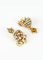 Vivinia by Vidhi Mehra Gold Plated White Kundan And Polki Jhumkas EarringsFabilicious Fashion