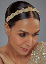 Vivinia by Vidhi Mehra Gold Plated White Kundan And Polki Matha PattiFabilicious Fashion