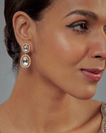 Vivinia by Vidhi Mehra Gold Plated White Kundan Danglers EarringsFabilicious Fashion
