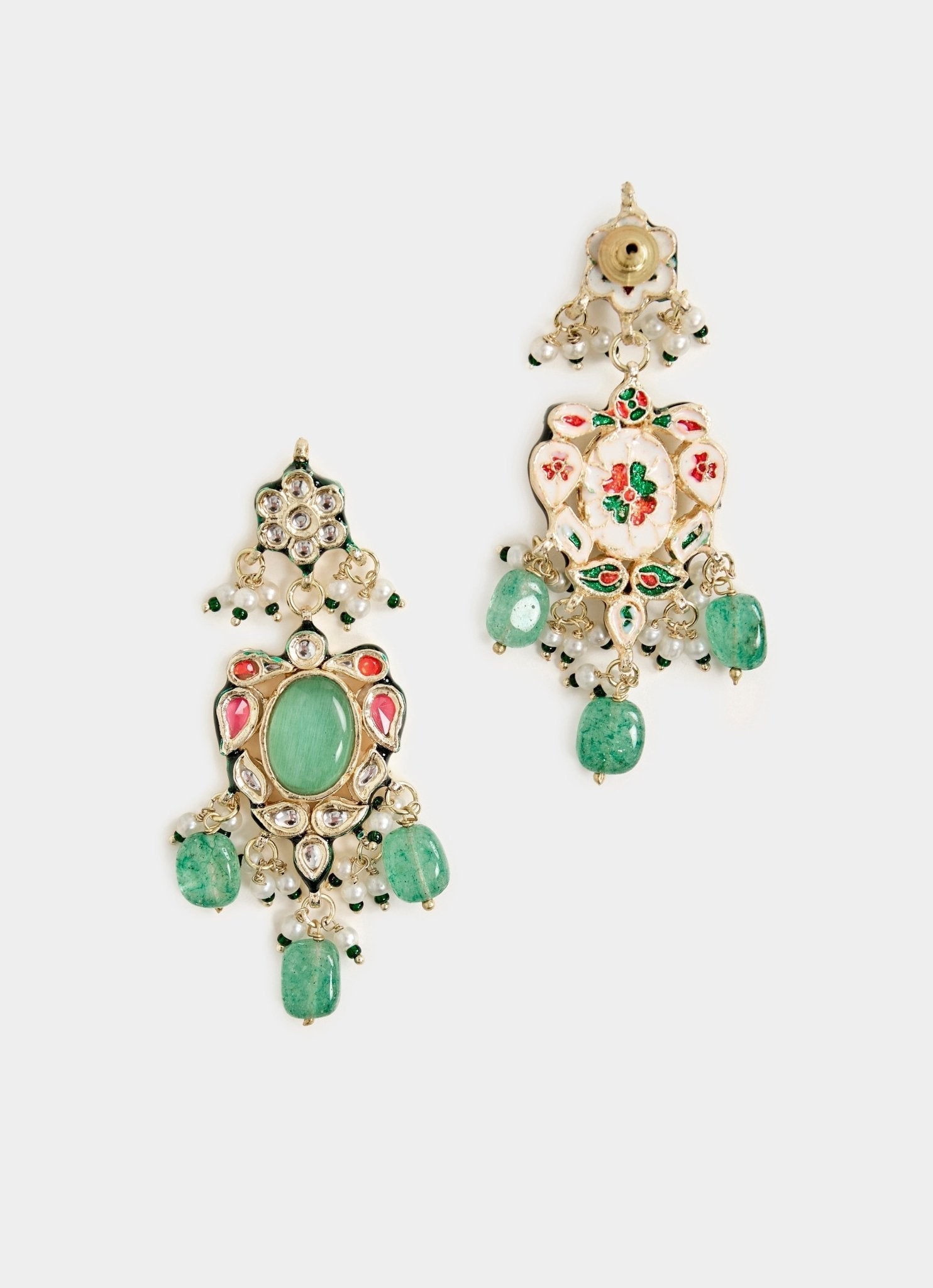 Vivinia by Vidhi Mehra Gold Tone And Green Beads Choker Necklace SetFabilicious Fashion
