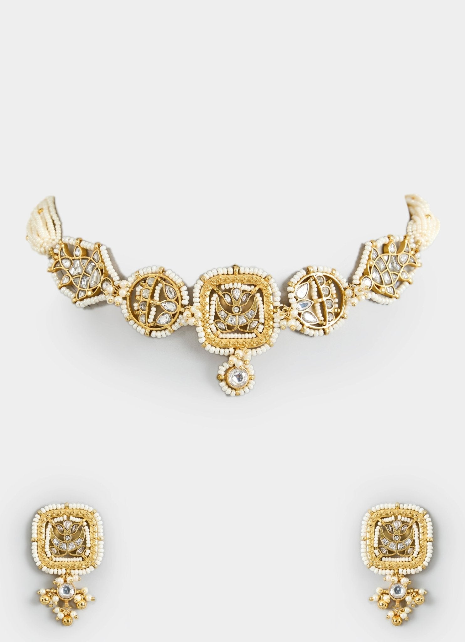 Vivinia by Vidhi Mehra Gold Tone Choker Necklace SetFabilicious Fashion