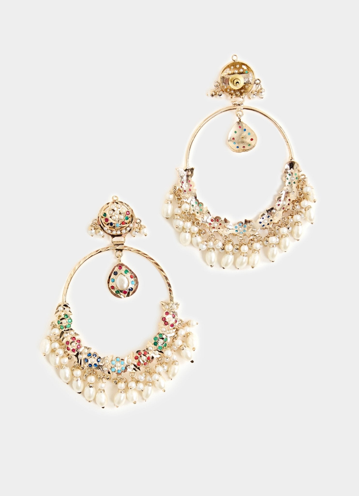 Vivinia by Vidhi Mehra Gold Tone Multicolour Statement Chandbali EarringsFabilicious Fashion
