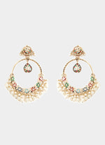 Vivinia by Vidhi Mehra Gold Tone Multicolour Statement Chandbali EarringsFabilicious Fashion
