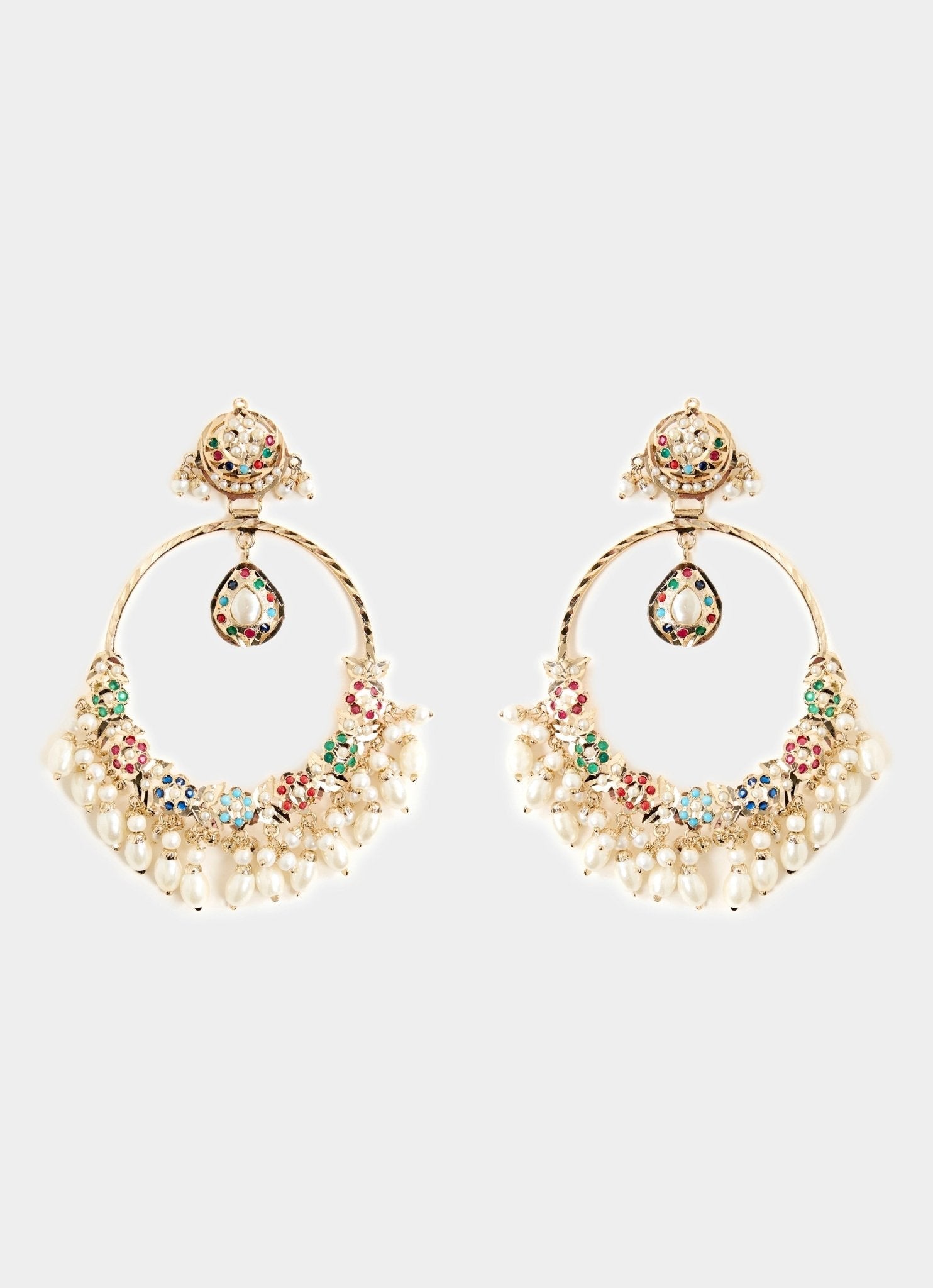 Vivinia by Vidhi Mehra Gold Tone Multicolour Statement Chandbali EarringsFabilicious Fashion