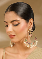 Vivinia by Vidhi Mehra Gold Tone Multicolour Statement Chandbali EarringsFabilicious Fashion