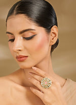 Vivinia by Vidhi Mehra Gold Tone Oversized Statement RingFabilicious Fashion