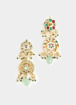 Vivinia by Vidhi Mehra Gold Toned Green Layered Pearl Necklace SetFabilicious Fashion