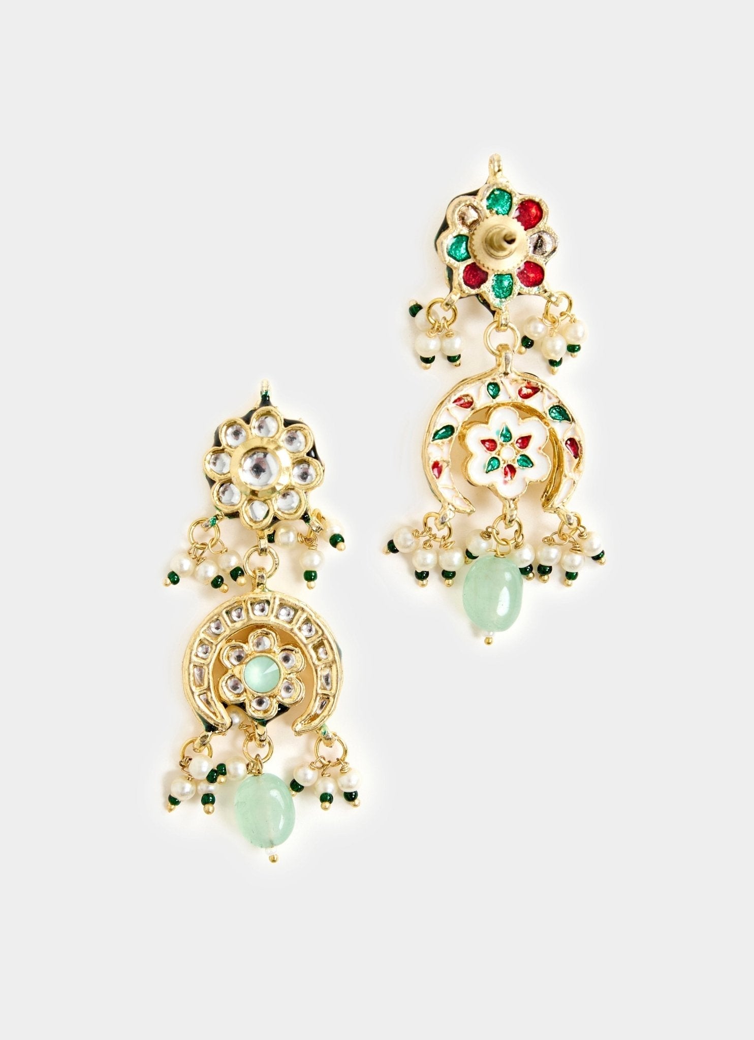 Vivinia by Vidhi Mehra Gold Toned Green Layered Pearl Necklace SetFabilicious Fashion