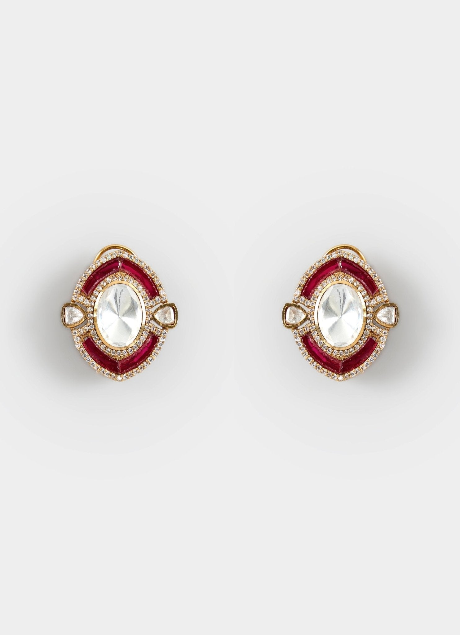 Vivinia by Vidhi Mehra Gold Toned Polki Necklace Set With Matching StudsFabilicious Fashion