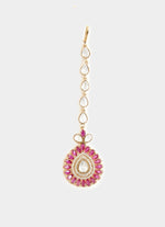 Vivinia by Vidhi Mehra Green And Pink Stone Gold Plated Choker Necklace SetFabilicious Fashion