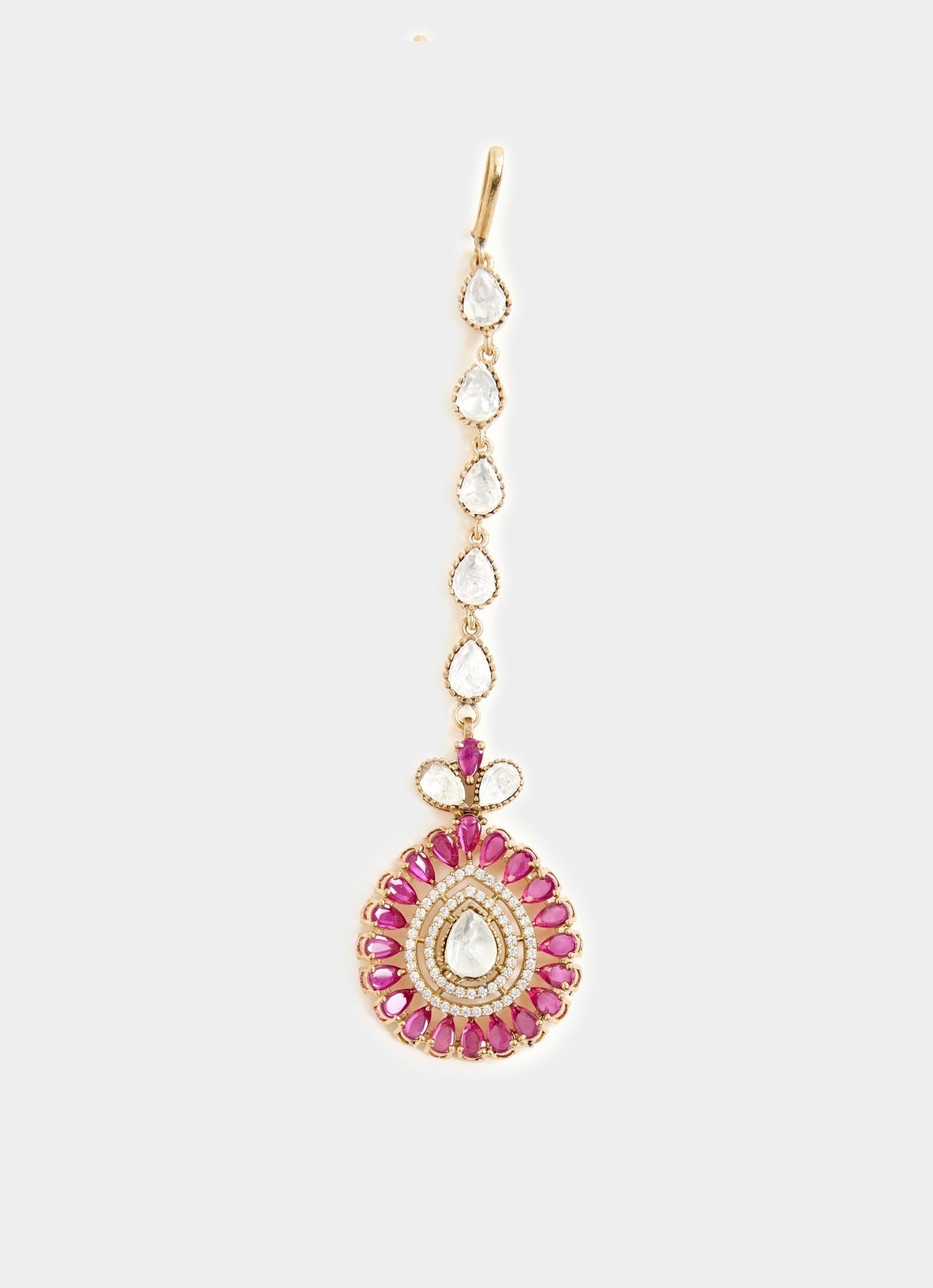 Vivinia by Vidhi Mehra Green And Pink Stone Gold Plated Choker Necklace SetFabilicious Fashion
