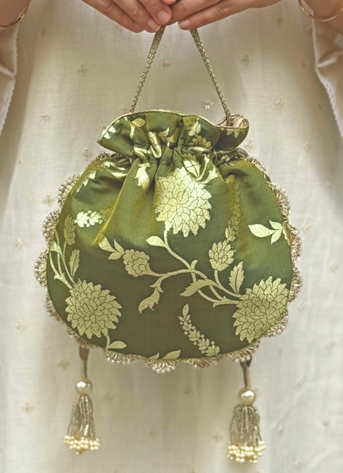 Green Banarasi Potli