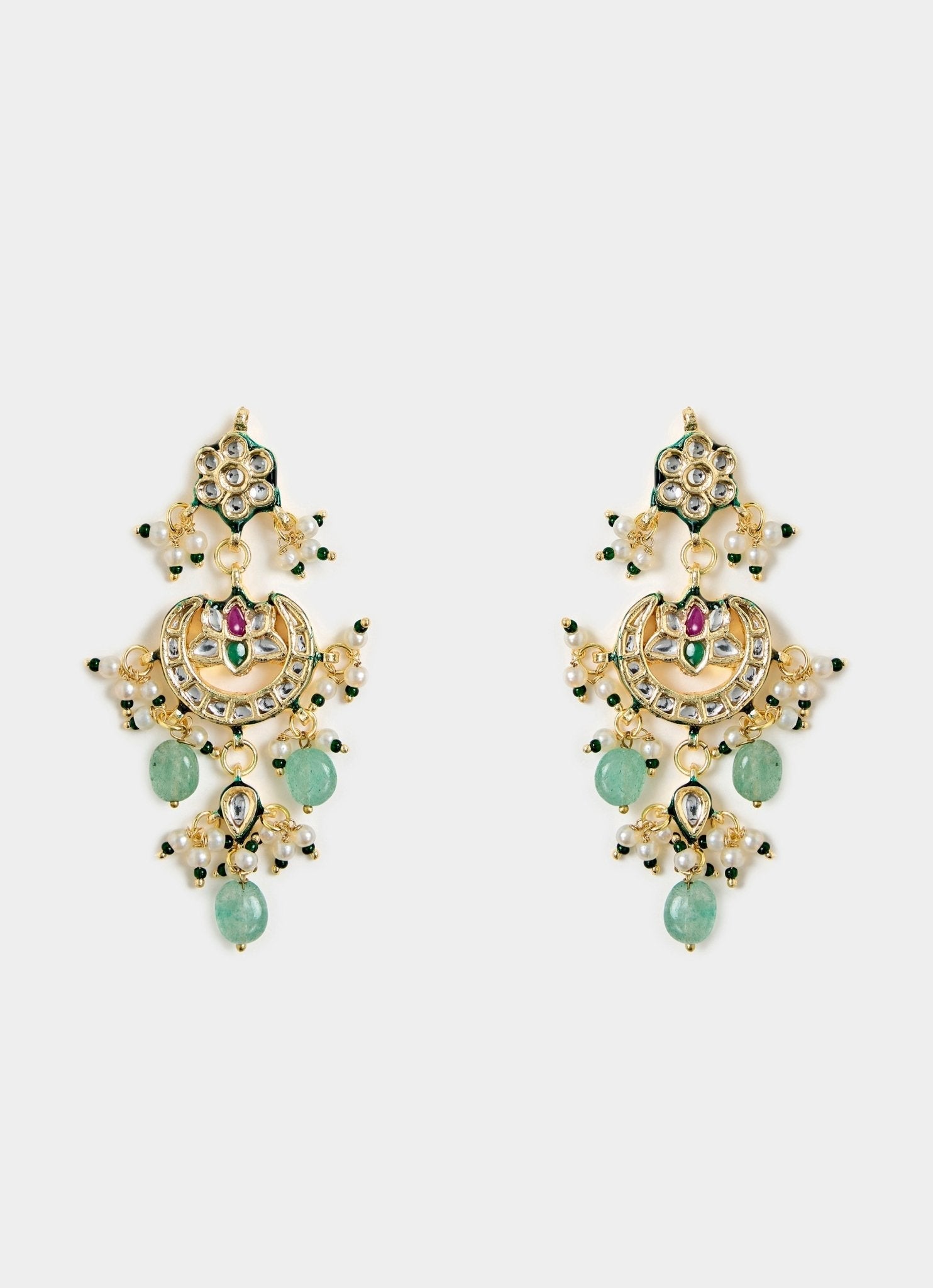 Vivinia by Vidhi Mehra Green Beaded Kundan Choker Necklace SetFabilicious Fashion