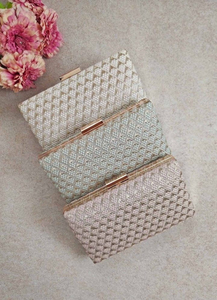 Green Embroidered Clutch