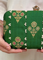 Amyra Green Embroidered Pure Silk ClutchShop Jashn