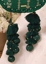 Amyra Green Embroidered Silk Pleated PotliShop Jashn