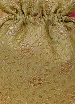 Amyra Green Embroidered Tissue PotliShop Jashn