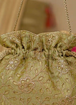 Amyra Green Embroidered Tissue PotliShop Jashn