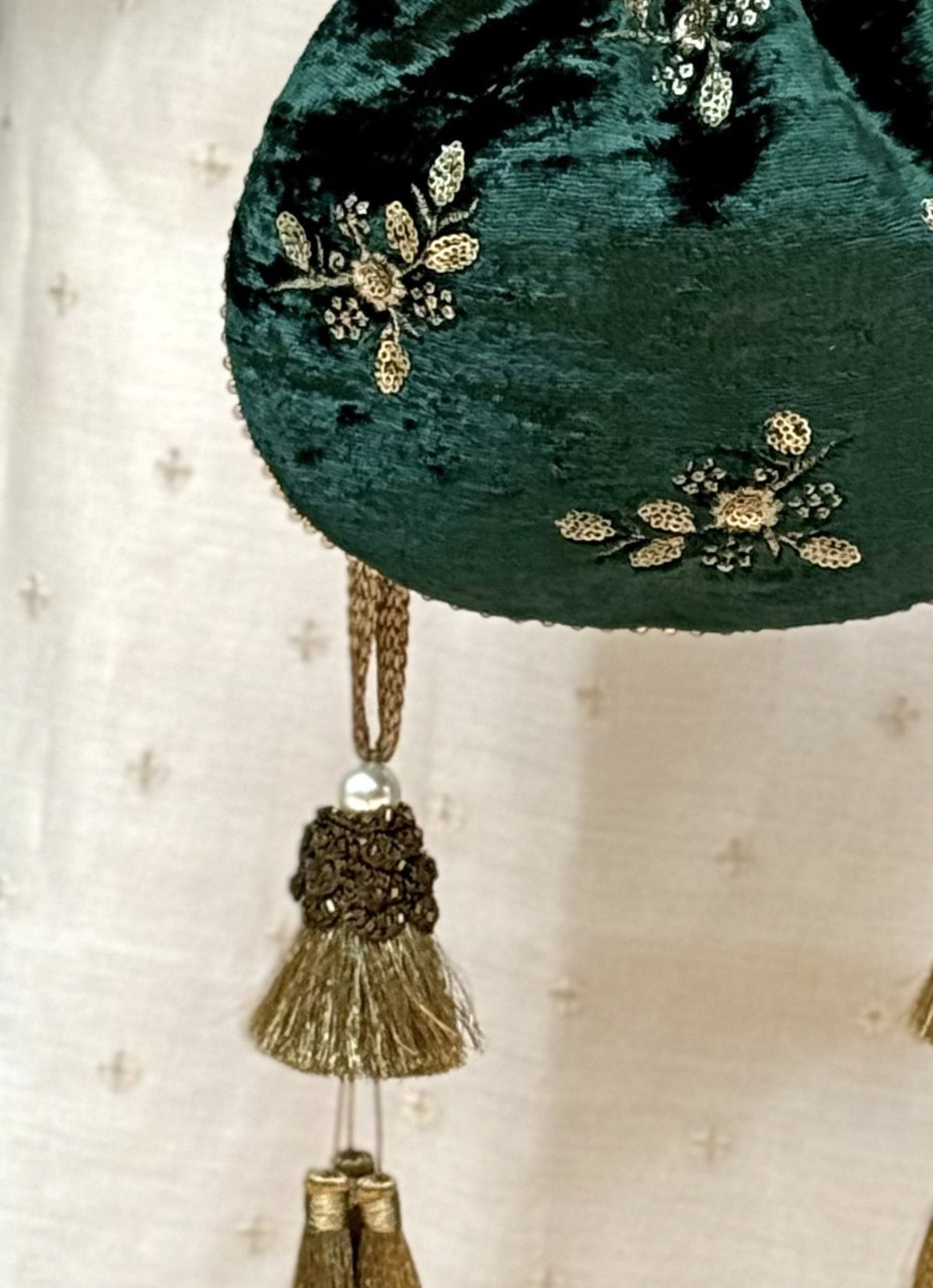 Amyra Green Embroidered Velvet PotliShop Jashn