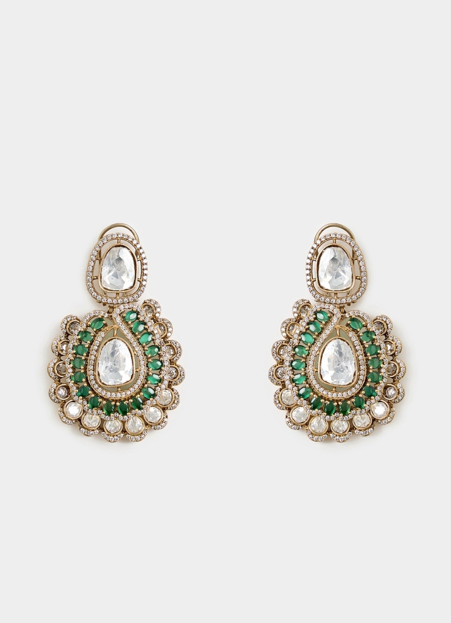 Vivinia by Vidhi Mehra Green Kundan Choker Set With EarringsFabilicious Fashion