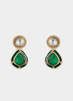 Vivinia by Vidhi Mehra Green Kundan Pendant Necklace With EarringsFabilicious Fashion