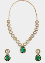 Vivinia by Vidhi Mehra Green Kundan Pendant Necklace With EarringsFabilicious Fashion