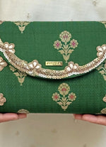 Amyra Green Pure Silk ClutchShop Jashn