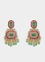 Vivinia by Vidhi Mehra Green Statement Kundan Necklace SetFabilicious Fashion