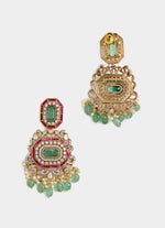 Vivinia by Vidhi Mehra Green Statement Kundan Necklace SetFabilicious Fashion