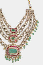 Vivinia by Vidhi Mehra Green Statement Kundan Necklace SetFabilicious Fashion