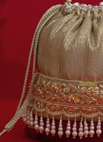 Amyra Grey Silk Organza Bucket BagShop Jashn