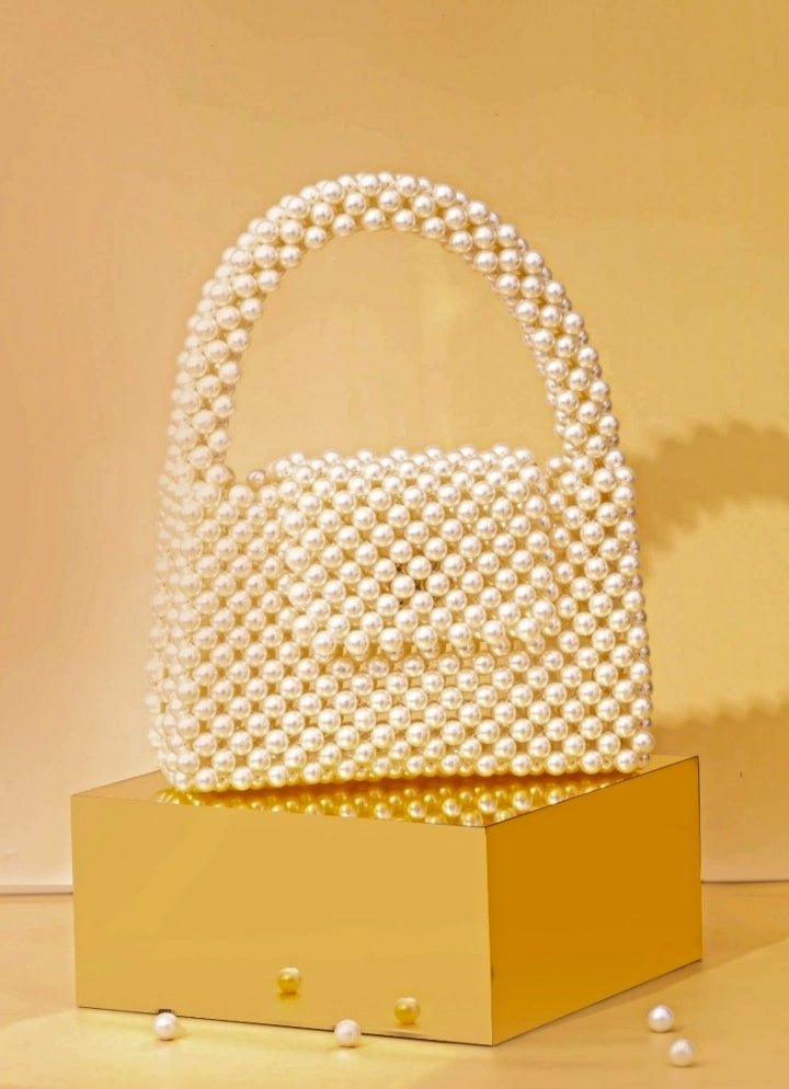 Ivory Embellished Pearl Bag