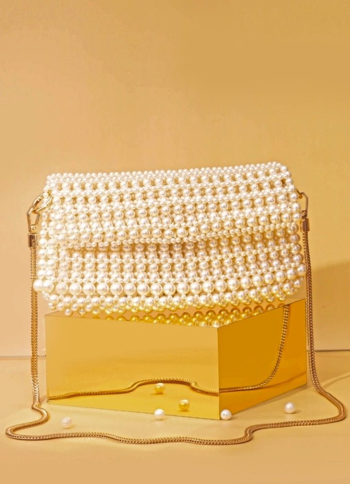Ivory Embellished Pearl Bag