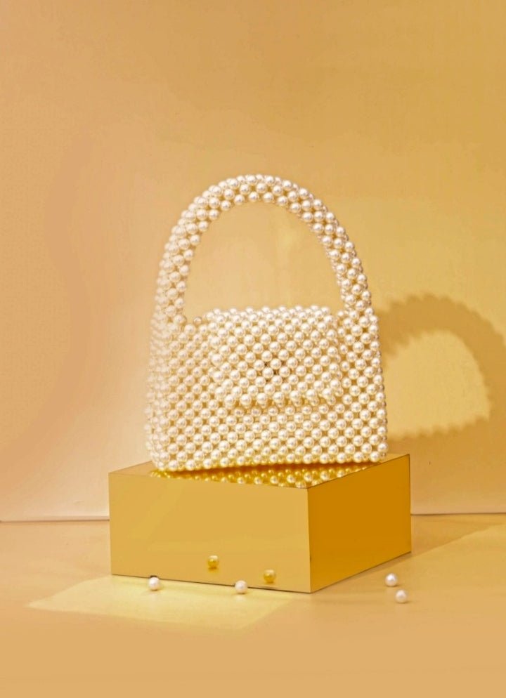 Ivory Embellished Pearl Bag