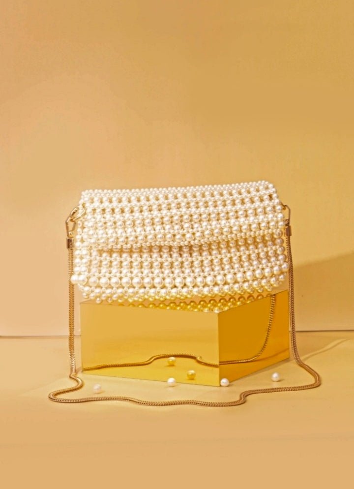 Ivory Embellished Pearl Bag