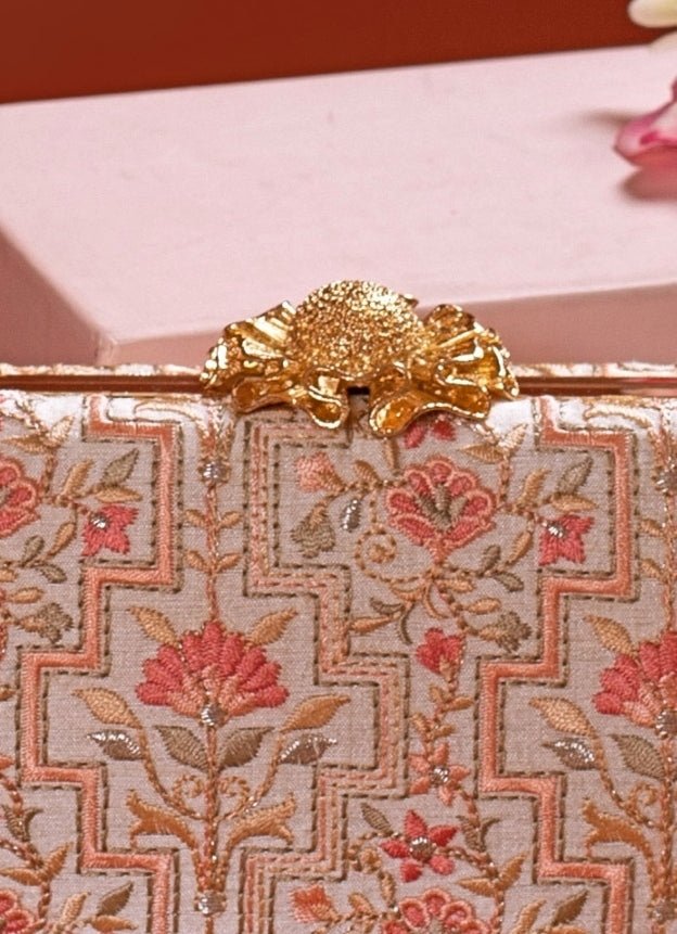 Ivory Embroidered Clutch