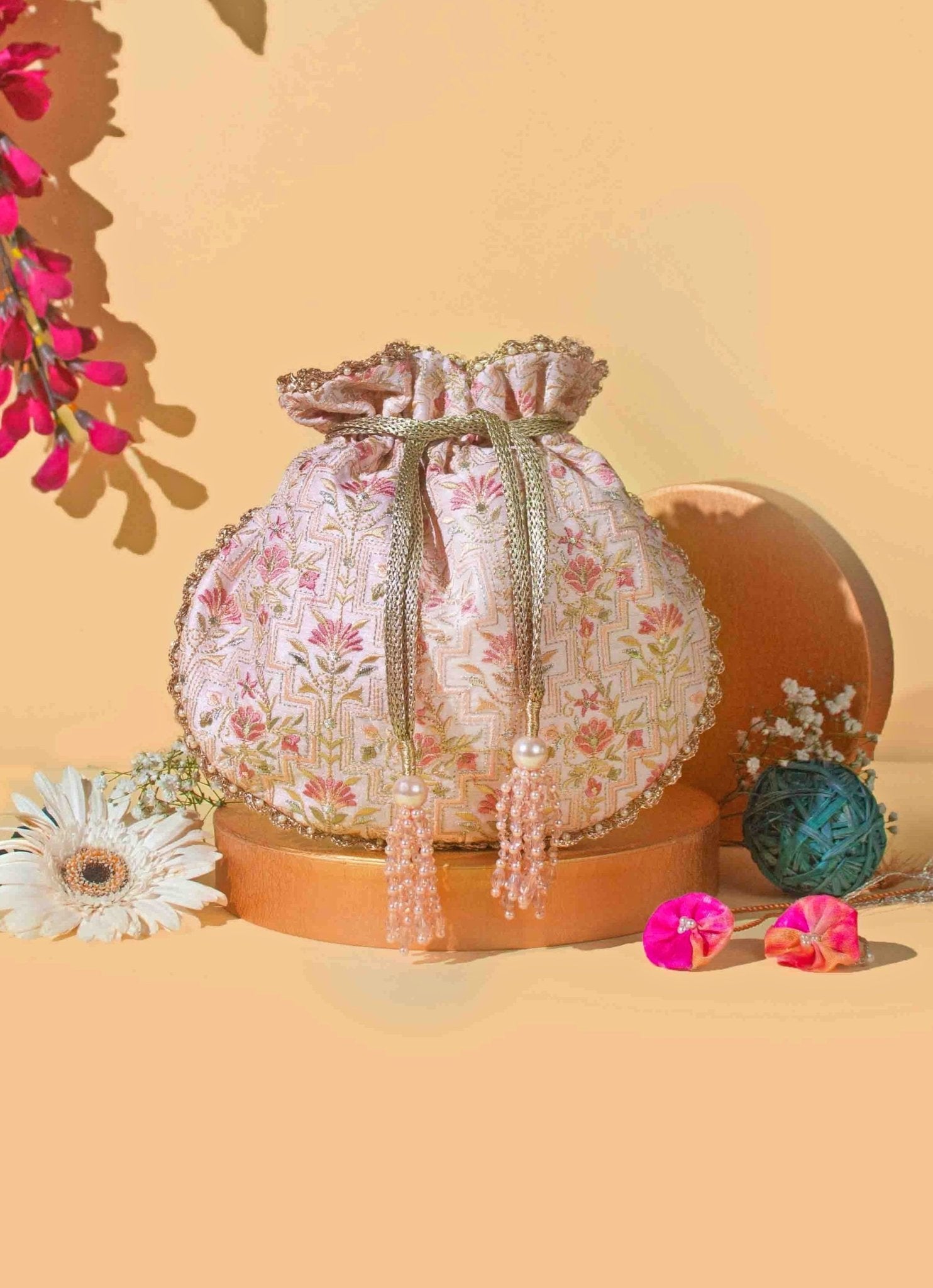 Ivory Embroidered Potli