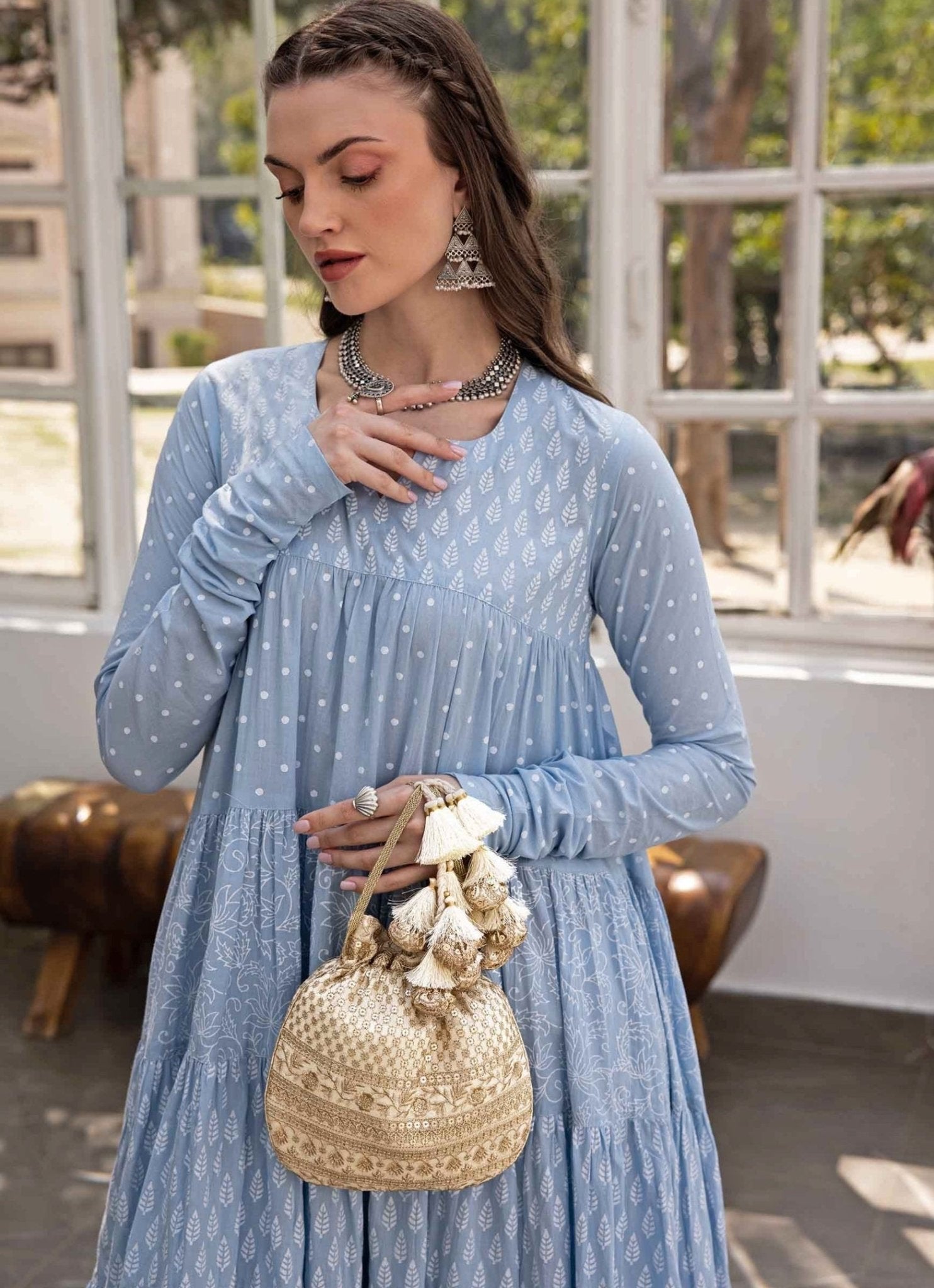 Ivory Embroidered Potli
