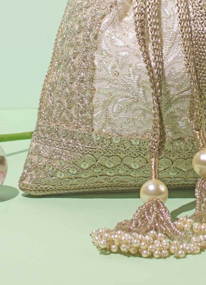 Ivory Embroidered Potli