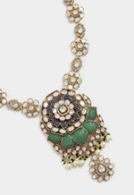 Vivinia by Vidhi Mehra Kundan And Emerald Green Statement Necklace SetFabilicious Fashion