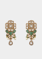 Vivinia by Vidhi Mehra Kundan And Emerald Green Statement Necklace SetFabilicious Fashion