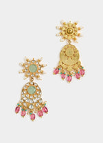 Vivinia by Vidhi Mehra Kundan Green And Pink Beaded Bridal Choker SetFabilicious Fashion