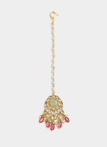 Vivinia by Vidhi Mehra Kundan Green And Pink Beaded Bridal Choker SetFabilicious Fashion